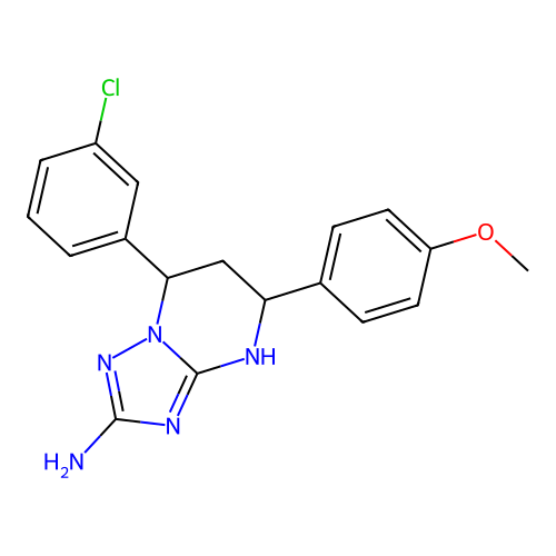 7-(3-chlorophenyl)-5-(4-methoxyphenyl)-4,5,6,7-tetrahydro[1,2,4]triazolo[1,5-a]pyrimidin-2-amine structure