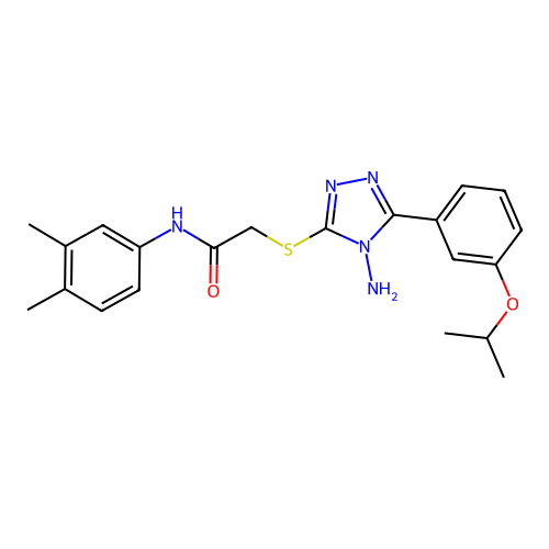 2-{4-amino-5-[3-(methylethoxy)phenyl](1,2,4-triazol-3-ylthio)}-N-(3,4-dimethyl phenyl)acetamide structure