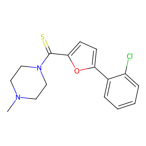 (5-(2-Chlorophenyl)furan-2-yl)(4-methylpiperazin-1-yl)methanethione structure