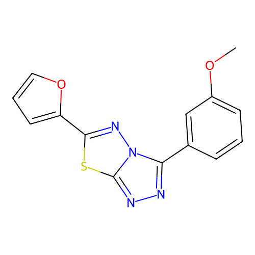 6-(Furan-2-yl)-3-(3-methoxyphenyl)-[1,2,4]triazolo[3,4-b][1,3,4]thiadiazole structure