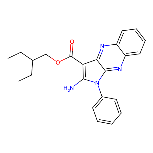 2-ethylbutyl 2-amino-1-phenyl-1H-pyrrolo[2,3-b]quinoxaline-3-carboxylate structure