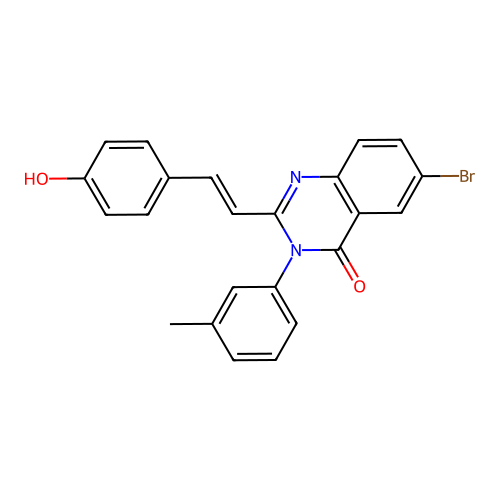 6-Bromo-2-[2-(4-hydroxyphenyl)ethenyl]-3-(3-methylphenyl)-4(3H)-quinazolinone structure