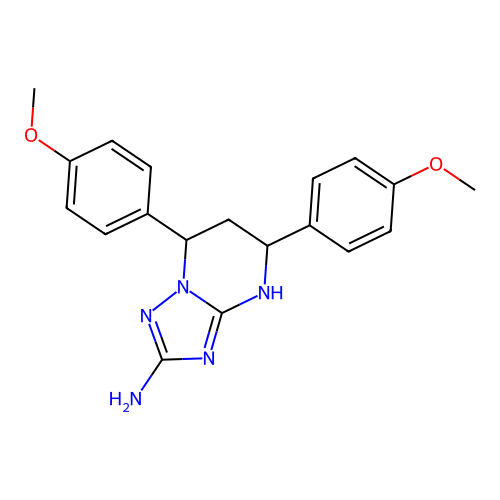 5,7-bis(4-methoxyphenyl)-1,5,6,7-tetrahydro-[1,2,4]triazolo[1,5-a]pyrimidin-2-amine structure