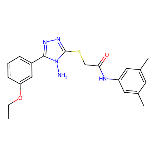 2-[4-amino-5-(3-ethoxyphenyl)(1,2,4-triazol-3-ylthio)]-N-(3,5-dimethylphenyl)a cetamide structure