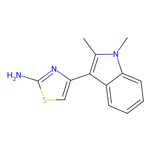 4-(1,2-dimethyl-1H-indol-3-yl)-1,3-thiazol-2-amine structure