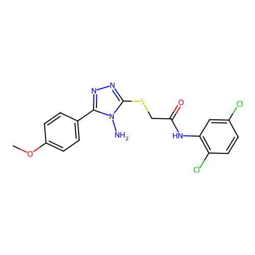 2-[4-amino-5-(4-methoxyphenyl)(1,2,4-triazol-3-ylthio)]-N-(2,5-dichlorophenyl) acetamide structure