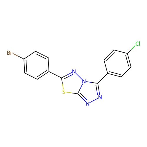 6-(4-Bromophenyl)-3-(4-chlorophenyl)-[1,2,4]triazolo[3,4-b][1,3,4]thiadiazole structure
