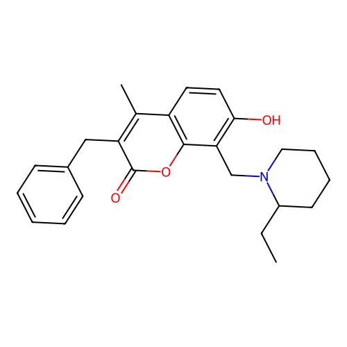 3-benzyl-8-[(2-ethylpiperidino)methyl]-7-hydroxy-4-methyl-2H-chromen-2-one structure