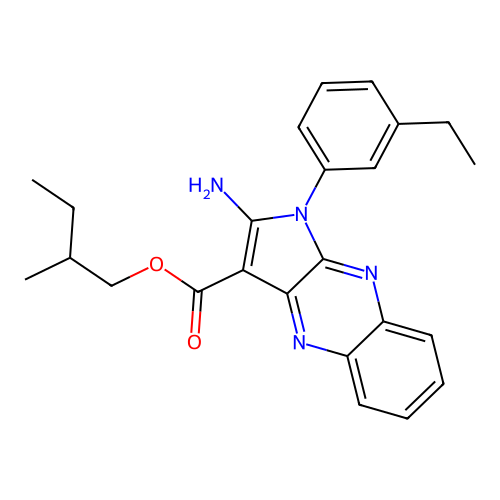 2-methylbutyl 2-amino-1-(3-ethylphenyl)-1H-pyrrolo[2,3-b]quinoxaline-3-carboxylate structure