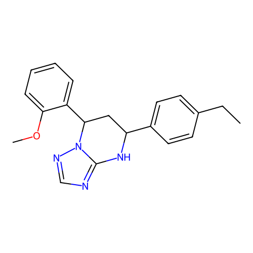 5-(4-ethylphenyl)-7-(2-methoxyphenyl)-4,5,6,7-tetrahydro[1,2,4]triazolo[1,5-a]pyrimidine structure