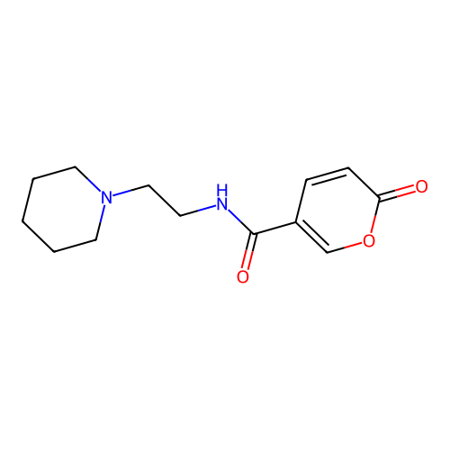 6-oxo-N-(2-piperidin-1-ylethyl)pyran-3-carboxamide structure