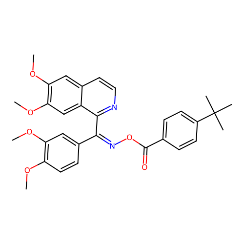 (4-tert-butylphenyl)({[(Z)-(6,7-dimethoxyisoquinolin-1-yl)(3,4-dimethoxyphenyl)methylidene]amino}oxy)methanone structure