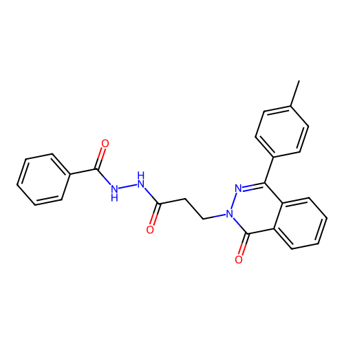 N'-{3-[4-(4-methylphenyl)-1-oxophthalazin-2(1H)-yl]propanoyl}benzohydrazide structure