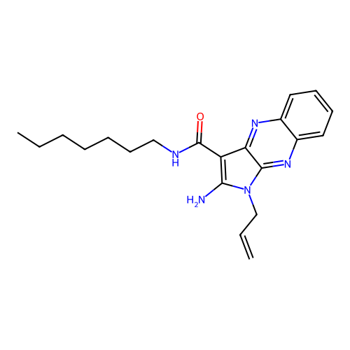 2-amino-N-heptyl-1-(prop-2-en-1-yl)-1H-pyrrolo[2,3-b]quinoxaline-3-carboxamide structure