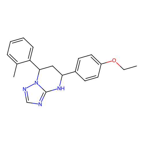 5-(4-ethoxyphenyl)-7-(2-methylphenyl)-4,5,6,7-tetrahydro[1,2,4]triazolo[1,5-a]pyrimidine structure