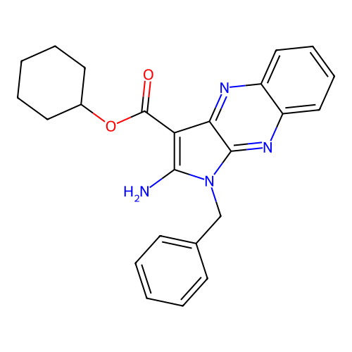 cyclohexyl 2-amino-1-benzyl-1H-pyrrolo[2,3-b]quinoxaline-3-carboxylate structure