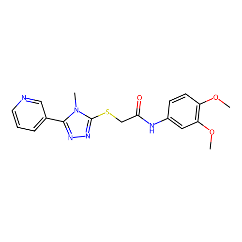 N-(3,4-dimethoxyphenyl)-2-{[4-methyl-5-(pyridin-3-yl)-4H-1,2,4-triazol-3-yl]sulfanyl}acetamide structure