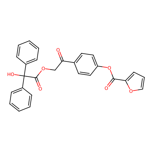 4-({[Hydroxy(diphenyl)acetyl]oxy}acetyl)phenyl furan-2-carboxylate structure