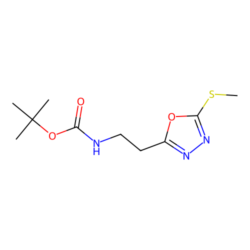 tert-butyl N-[2-(5-methylsulfanyl-1,3,4-oxadiazol-2-yl)ethyl]carbamate structure