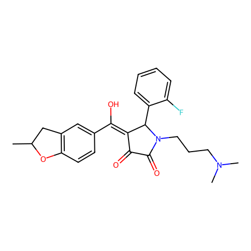 1-[3-(dimethylamino)propyl]-5-(2-fluorophenyl)-3-hydroxy-4-(2-methyl-2,3-dihydro-1-benzofuran-5-carbonyl)-2,5-dihydro-1H-pyrrol-2-one structure