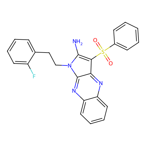1-(2-fluorophenethyl)-3-(phenylsulfonyl)-1H-pyrrolo[2,3-b]quinoxalin-2-amine structure