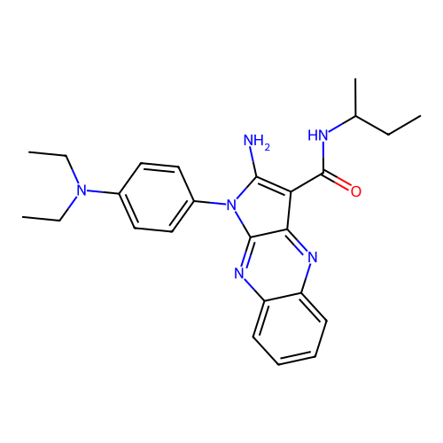 2-amino-N-butan-2-yl-1-[4-(diethylamino)phenyl]pyrrolo[3,2-b]quinoxaline-3-carboxamide structure