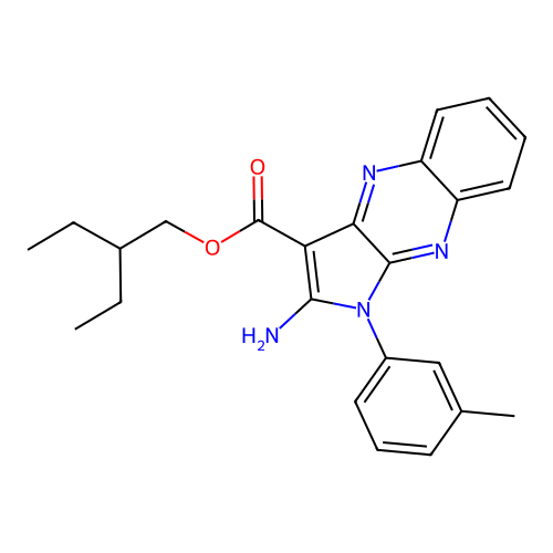 2-ethylbutyl 2-amino-1-(3-methylphenyl)-1H-pyrrolo[2,3-b]quinoxaline-3-carboxylate structure