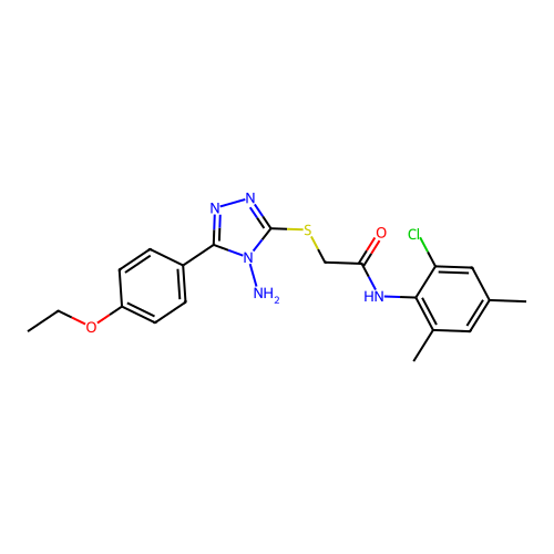 2-[4-amino-5-(4-ethoxyphenyl)(1,2,4-triazol-3-ylthio)]-N-(2-chloro-4,6-dimethy lphenyl)acetamide structure