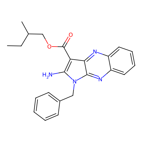 2-methylbutyl 2-amino-1-benzyl-1H-pyrrolo[2,3-b]quinoxaline-3-carboxylate structure