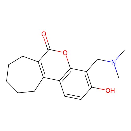 4-Dimethylaminomethyl-3-hydroxy-8,9,10,11-tetrahydro-7H-cyclohepta[c]chromen-6-one structure