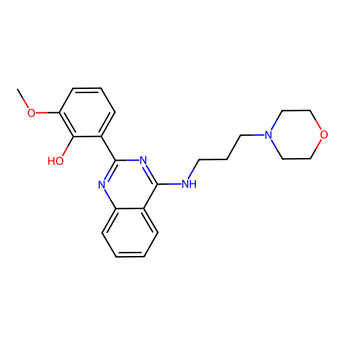 2-Methoxy-6-(4-{[3-(morpholin-4-yl)propyl]amino}quinazolin-2-yl)phenol structure