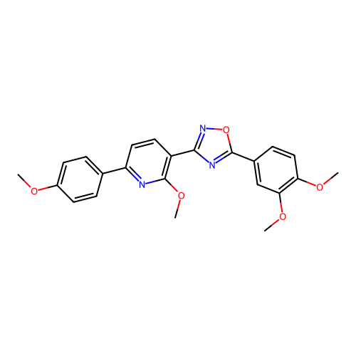 5-(3,4-dimethoxyphenyl)-3-(2-methoxy-6-(4-methoxyphenyl)pyridin-3-yl)-1,2,4-oxadiazole structure