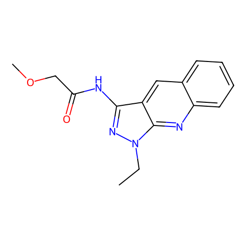 N-(1-ethylpyrazolo[3,4-b]quinolin-3-yl)-2-methoxyacetamide structure