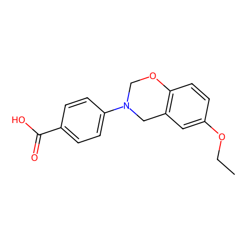 4-(6-ethoxy-2H-1,3-benzoxazin-3(4H)-yl)benzoic acid structure