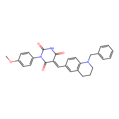 (5E)-5-[(1-benzyl-1,2,3,4-tetrahydroquinolin-6-yl)methylidene]-6-hydroxy-3-(4-methoxyphenyl)pyrimidine-2,4(3H,5H)-dione structure