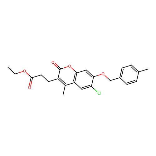 ethyl 3-{6-chloro-4-methyl-7-[(4-methylbenzyl)oxy]-2-oxo-2H-chromen-3-yl}propanoate structure