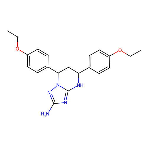 5,7-bis(4-ethoxyphenyl)-1,5,6,7-tetrahydro-[1,2,4]triazolo[1,5-a]pyrimidin-2-amine structure