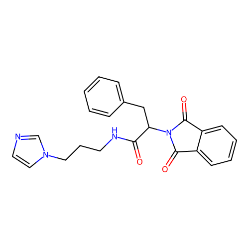 2-(1,3-dioxoisoindol-2-yl)-N-(3-imidazol-1-ylpropyl)-3-phenylpropanamide structure