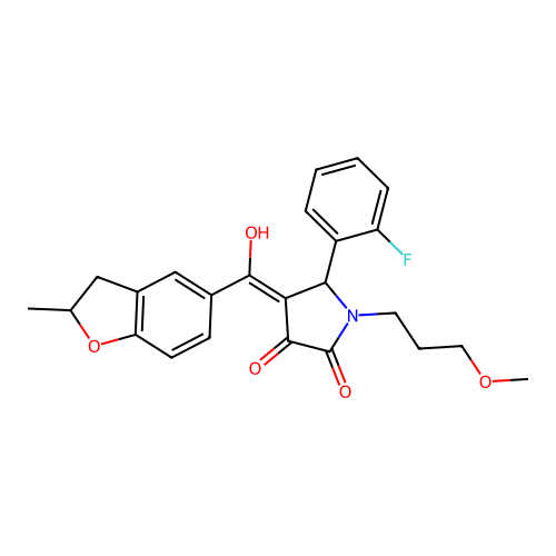 5-(2-fluorophenyl)-3-hydroxy-1-(3-methoxypropyl)-4-(2-methyl-2,3-dihydro-1-benzofuran-5-carbonyl)-2,5-dihydro-1H-pyrrol-2-one structure