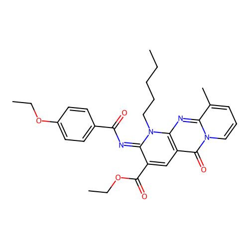 (Z)-ethyl 2-((4-ethoxybenzoyl)imino)-10-methyl-5-oxo-1-pentyl-2,5-dihydro-1H-dipyrido[1,2-a:2',3'-d]pyrimidine-3-carboxylate structure