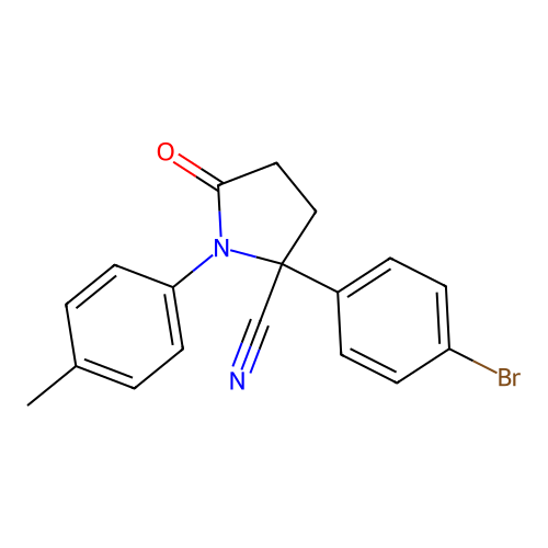 2-(4-Bromophenyl)-1-(4-methylphenyl)-5-oxopyrrolidine-2-carbonitrile structure