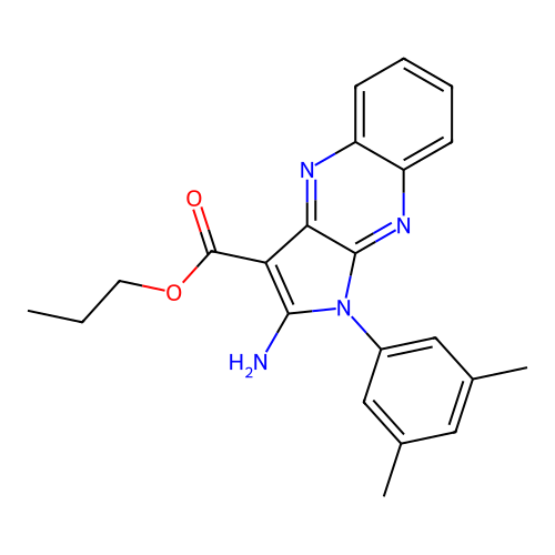 propyl 2-amino-1-(3,5-dimethylphenyl)-1H-pyrrolo[2,3-b]quinoxaline-3-carboxylate structure