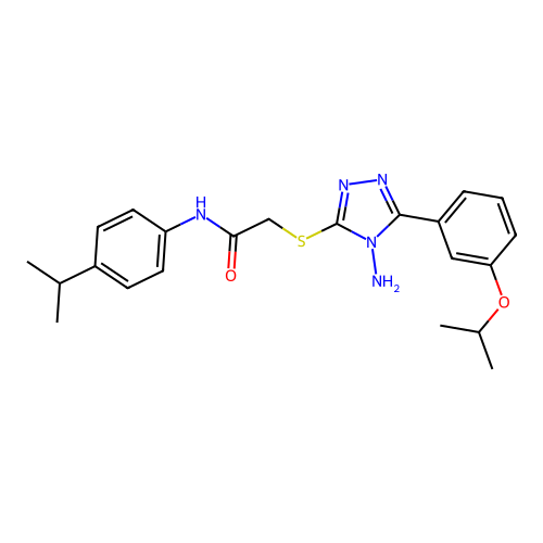 2-{4-amino-5-[3-(methylethoxy)phenyl](1,2,4-triazol-3-ylthio)}-N-[4-(methyleth yl)phenyl]acetamide structure