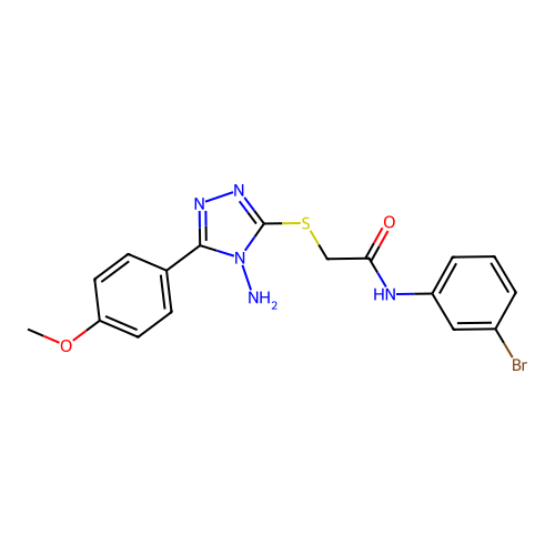 2-[4-amino-5-(4-methoxyphenyl)(1,2,4-triazol-3-ylthio)]-N-(3-bromophenyl)aceta mide structure