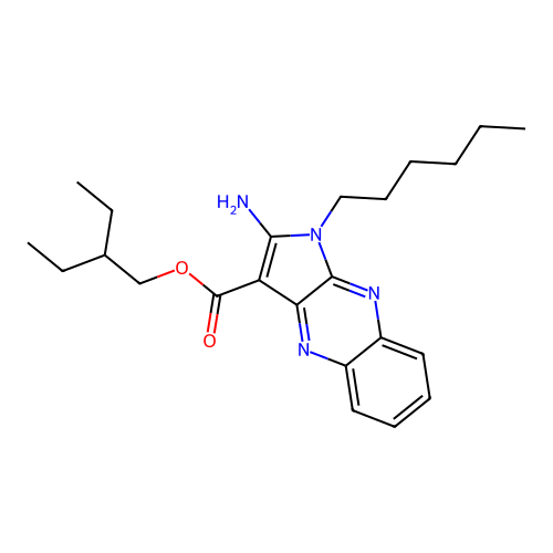 2-ethylbutyl 2-amino-1-hexyl-1H-pyrrolo[2,3-b]quinoxaline-3-carboxylate structure