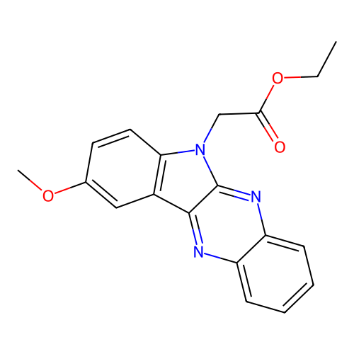 Ethyl 2-(9-methoxyindolo[3,2-b]quinoxalin-6-yl)acetate structure