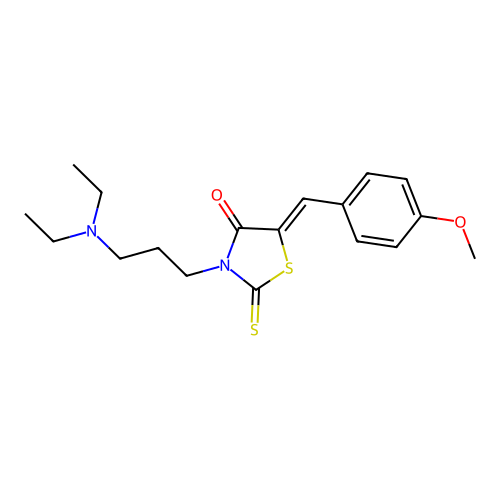 (Z)-3-(3-(diethylamino)propyl)-5-(4-methoxybenzylidene)-2-thioxothiazolidin-4-one structure