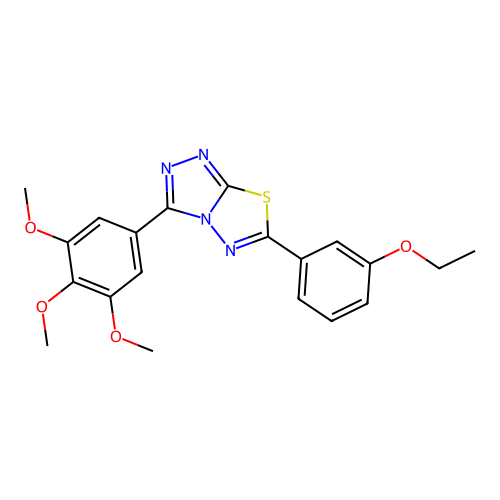 6-(3-ethoxyphenyl)-3-(3,4,5-trimethoxyphenyl)-[1,2,4]triazolo[3,4-b][1,3,4]thiadiazole structure