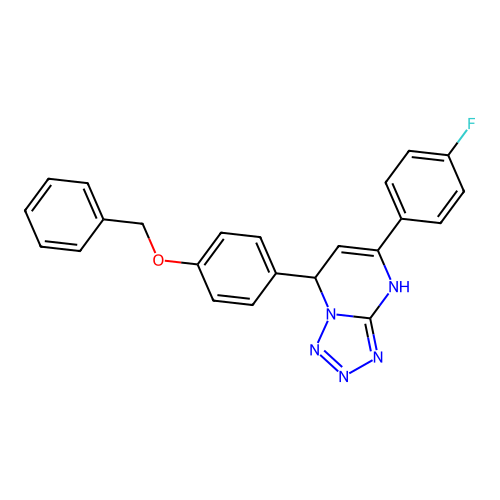 7-(4-(Benzyloxy)phenyl)-5-(4-fluorophenyl)-4,7-dihydrotetrazolo[1,5-a]pyrimidine structure