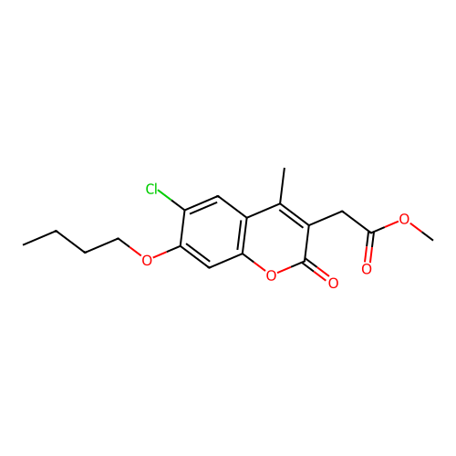 methyl (7-butoxy-6-chloro-4-methyl-2-oxo-2H-chromen-3-yl)acetate structure